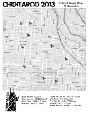 Chiditarod 2013 Map - All Checkpoints